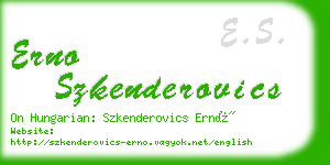 erno szkenderovics business card